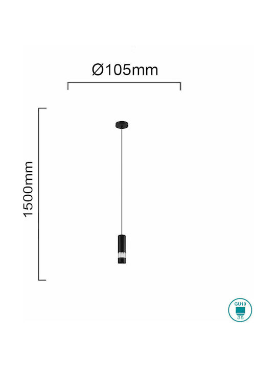 Eglo Bernabeta Μοντέρνο Κρεμαστό Φωτιστικό Πολύφωτο σε Μαύρο Χρώμα 39705 - second view